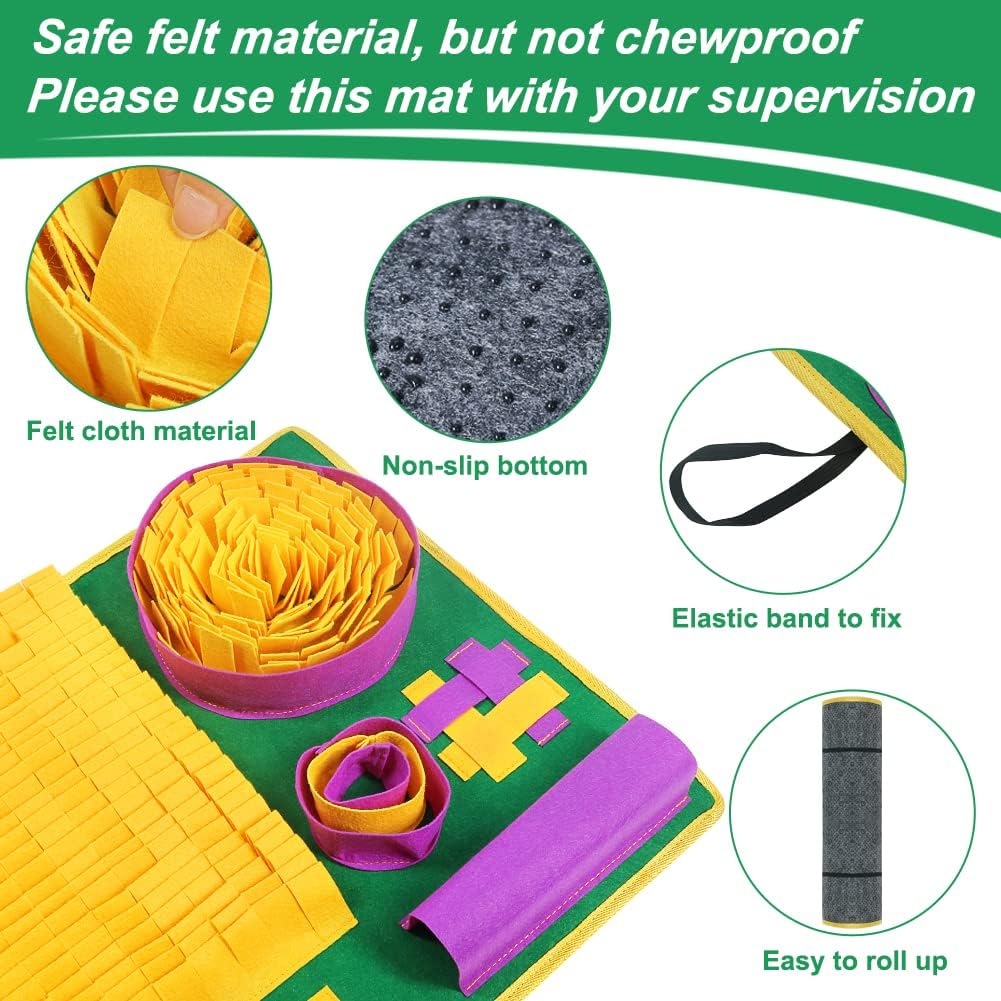 Vivifying Snuffle Mat for Dogs, Interactive Dog Puzzle Toys for Boredom and Mental Stimulation