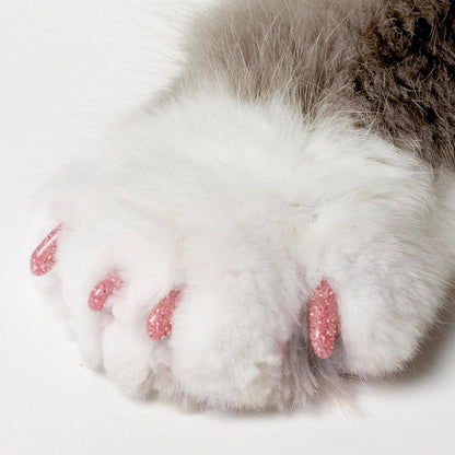 Soft Claws Cat Nail Caps for Small Cats–(40 Caps, Pink Sparkle)-Made in USA-Veterinarian-Developed