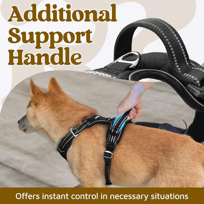 rabbitgoo Dog Harness for Large Dogs, No Pull Pet Vest with 3 Buckles, Adjustable Soft Padded Pet