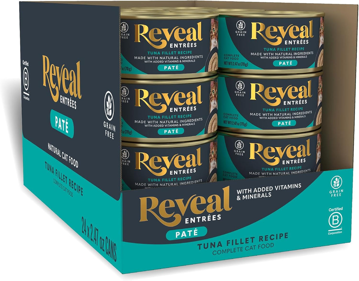 Reveal Entrées Natural Wet Cat Food Paté, Grain-Free with Added Vitamins & Minerals