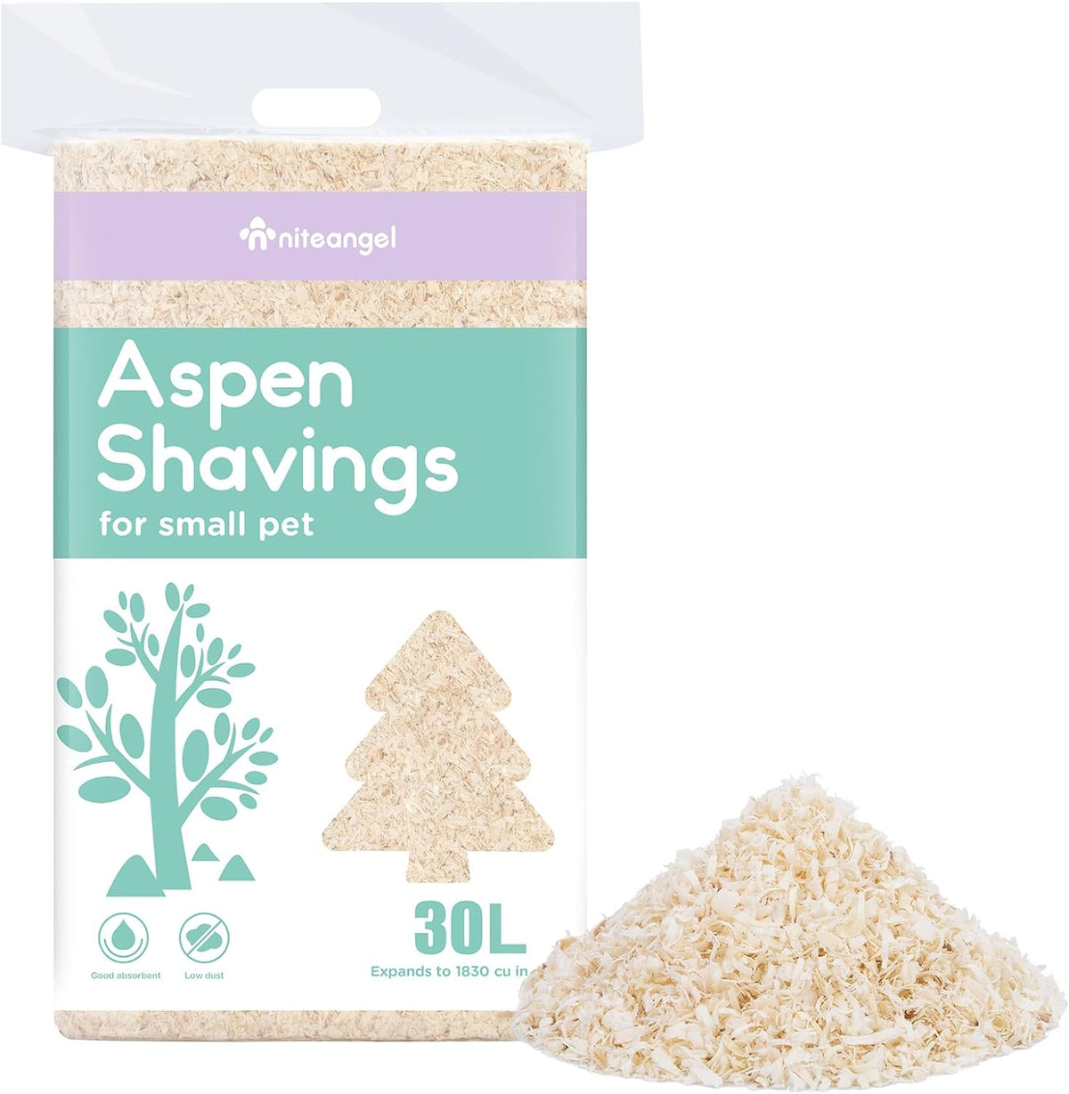 Niteangel Aspen Shaving Hamster Beddings for Syrian Dwarf Hamster Gerbil Mice Degu Rat Rabbit Bunny