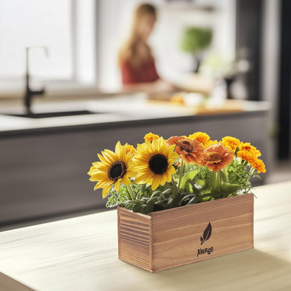 Sunflower, Marigold & Zinnia Flower Seeds Growing Kit – Complete Indoor & Outdoor Kit with Seeds