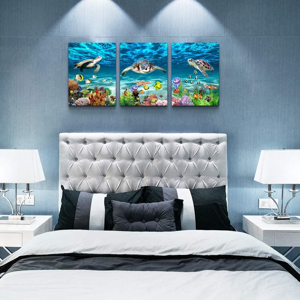 Canvas Wall Art for Living Room Large Size Wall decor for Bedroom Bathroom Wall Decoration blue