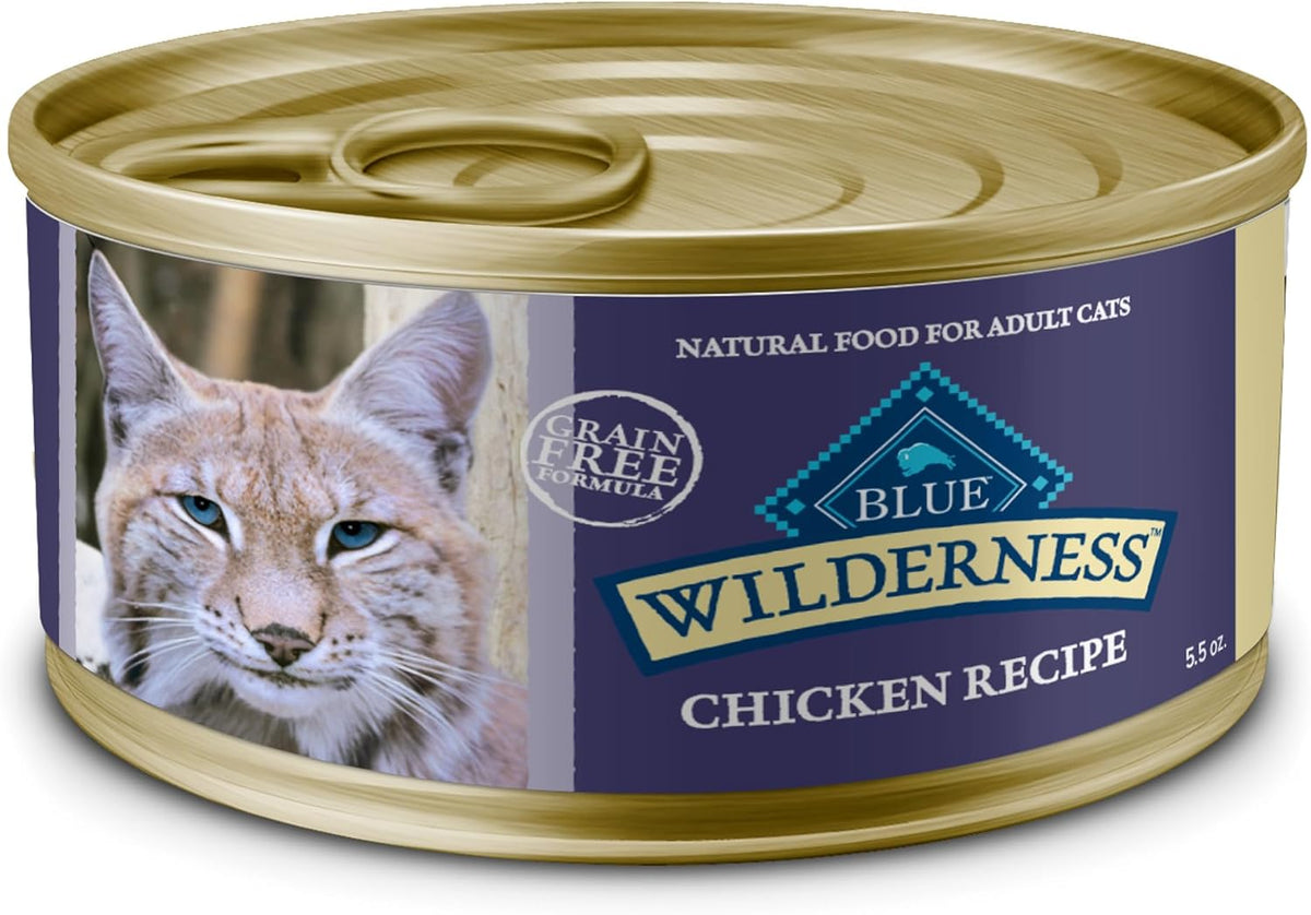 Blue Buffalo Wilderness Natural Wet Cat Food Paté, High-Protein & Grain-Free Recipe, Chicken