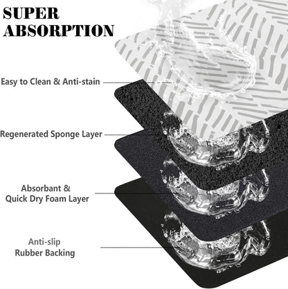 Dog Food Mats for Floors Absorbent, Pet Cat Food Mat - Quick Dry Dog Bowl Mats for Food and Water