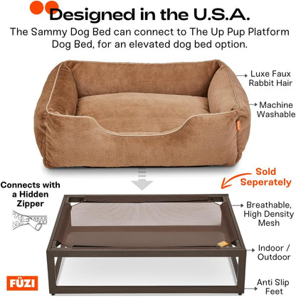 FUZI Luxury Aesthetic Dog Bed for Large Dogs with Washable Cover, Pet Couch, Pet Bed with Sides