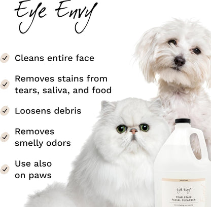 Eye Envy Tear Stain Facial Cleanser for Dogs and Cats. Washes Away Crusty Eye Debris, Eye Boogers