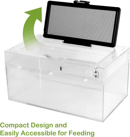Reptile PC Terrarium Amphibian Tank Spider Enclosure Snake Cage 7x11.8x5.9inch Suitable for