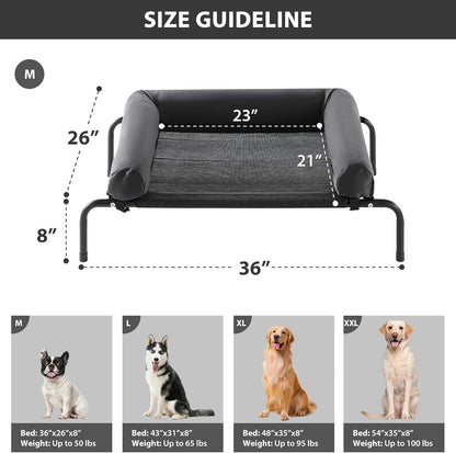 RRPETHOME Large Elevated Cooling Dog Bed, Raised Dog Cot Beds for Large Dogs, Elevated Outdoor Pet