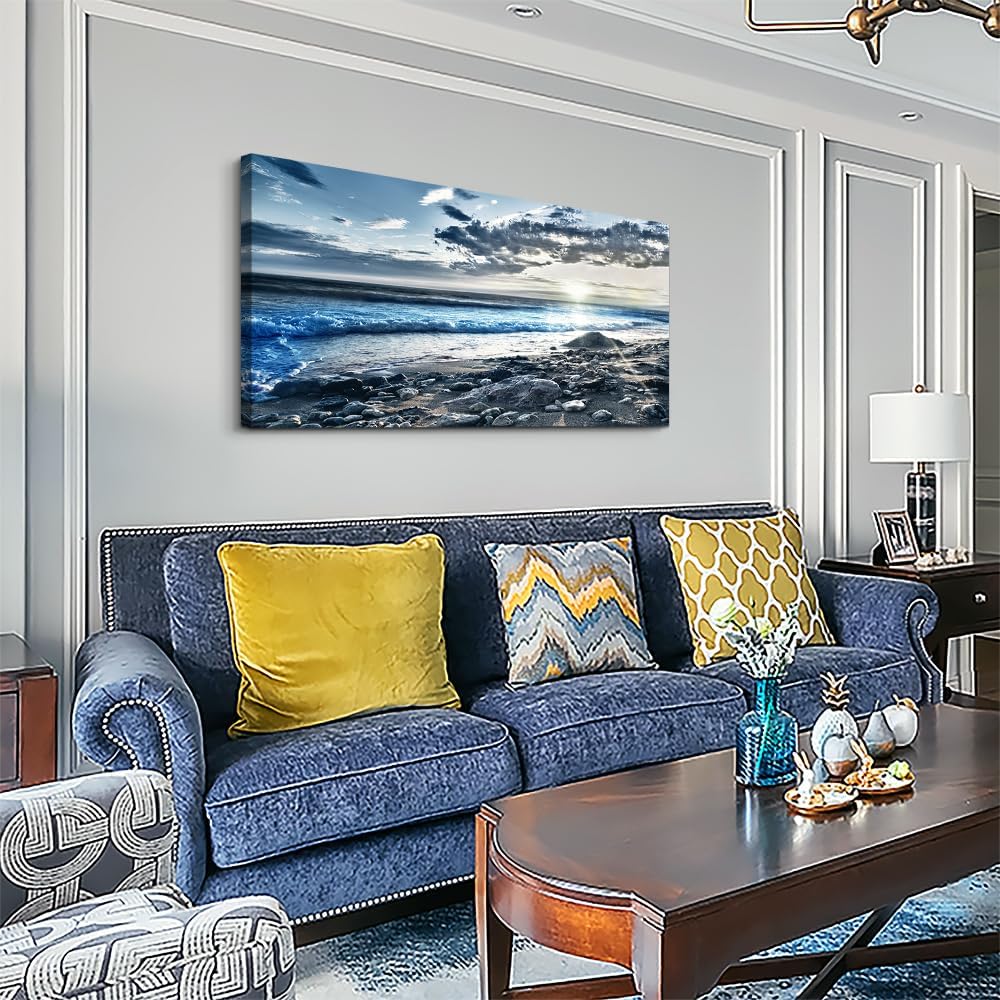 Wall Art For Living Room Wall Decor For Bedroom Large Size Poster Blue Beach Sun Ocean Landscape