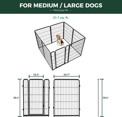 FXW Homeplus Unleashed Indoor Dog Playpen - Stress-Free and Safe Play, Heavy Duty 40 Inch 8 Wire