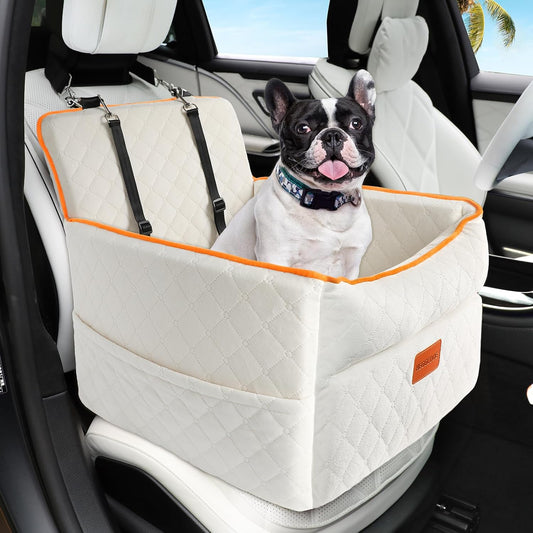 Dog Car Seat for Small Medium Dogs, Memory Foam Dog Booster Seats with Thick Cushion for Dogs Under