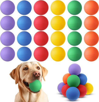 Shappy 24 Pieces Rubber Dog Tennis Balls for Dog Colorful Catching Pet Balls for Fetch Training 2.4