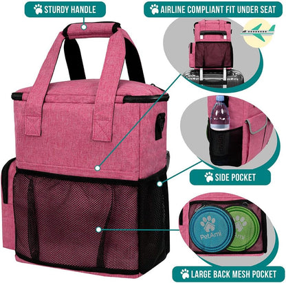 PetAmi Dog Travel Bag Pet Supplies Accessories Organizer for Traveling, Camping, Weekend; Cat Pet