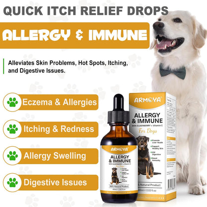 Allergy Relief Drops for Dogs - Allergy and Immune - Immune Support Supplement - Dog Supplement