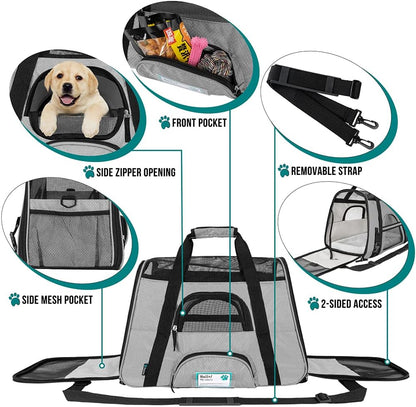 PetAmi Airline Approved Pet Carrier for Cat, Soft Sided Dog Carrier for Small Dogs, Cat Travel