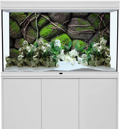 AWERT 72x18 inches Stone Aquarium Background Rock Fish Tank Background Rocky Terrarium Background