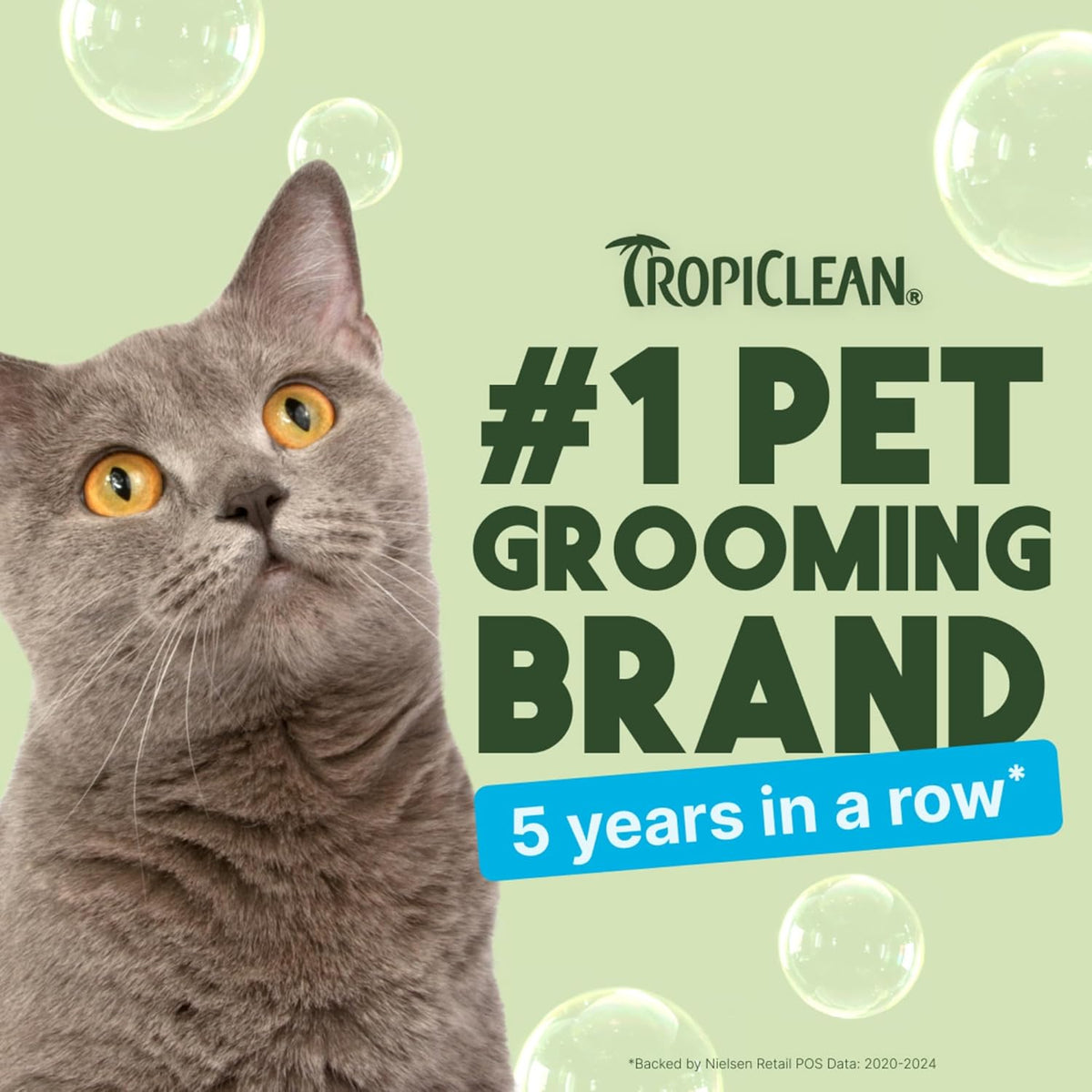 TropiClean No Rinse Waterless Cat Shampoo | Dandruff Treatment | Moisturizing Dry Shampoo for Dry