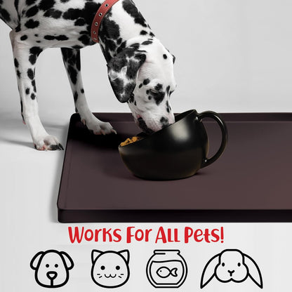 DogBuddy Dog Food Mat – Waterproof Dog Bowl Mat for Food and Water, Silicone Pet Feeding Mats for