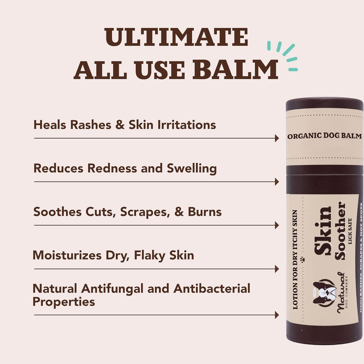 Natural Dog Company Skin Soother Balm for Skin Irritation, Allergy & Itch Relief for Dogs, Hot Spot
