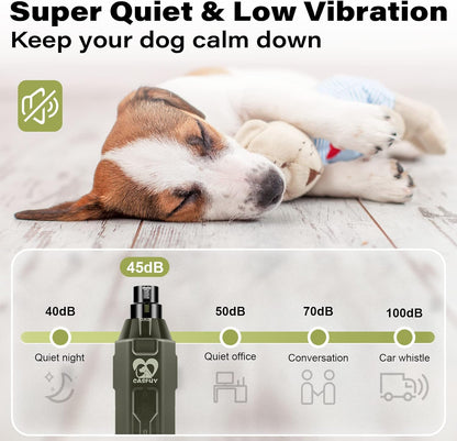 Casfuy 6-Speed Dog Nail Grinder - Newest Enhanced Pet Nail Grinder Super Quiet Rechargeable