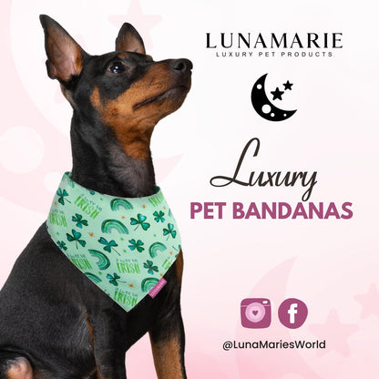 LunaMarie - Luxury Pet Birthday Bandanas -Premium & Silky Poly Fabric | 100% Handmade | Custom