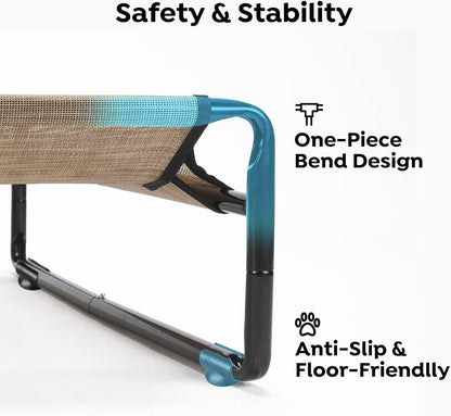 Veehoo Original Outdoor Elevated Dog Bed, Cooling Raised Dog Cot for Large Dogs, Portable Standing