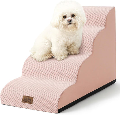 Dog Stairs for Small Dogs 19.7" H, Curved Dog Step for Puppy, Older or Cat, Medium Pet Ramp for