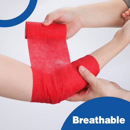 AZEN 9 Pack Self Adhesive Bandage Wrap, 4" X 5 Yards Elastic Cohesive Bandage Wrap, Color Athletic