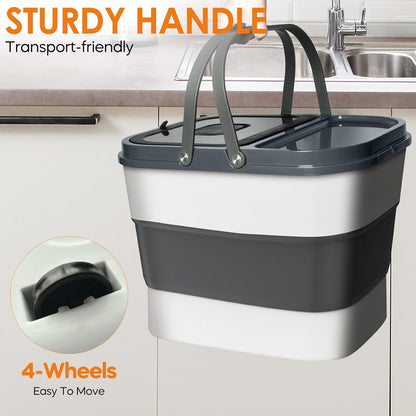 35lbs Dog Food Storage Container, Collapsible Dog Food Container, Wheels, Handle, Airtight Pet Food