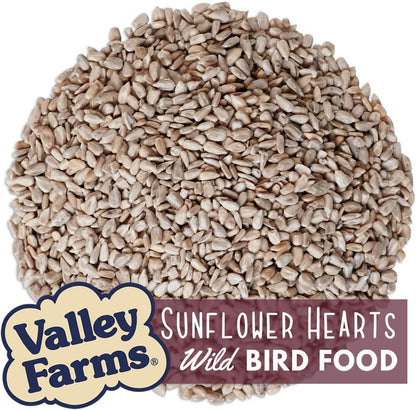 Valley Farms Whole Sunflower Hearts for Birds (40 LB) No Mess Bird Seed for Outside Feeders