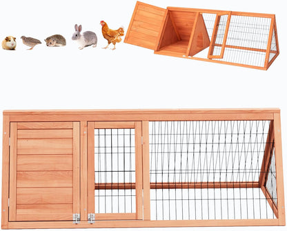 Chick Coop,Outdoor Chicken Run Cage Wooden Triangle Quail Coop with Ventilating Wire Poultry Hutch