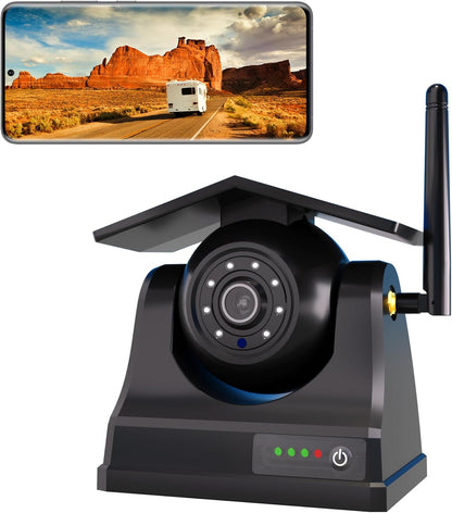 Magnetic Solar Wireless Backup Camera, 10000mAh Rechargeable Battery Powered Reversing Camera