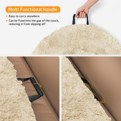 Calming Dog Bed Fluffy Plush Dog Mat for Furniture Protector with Removable Washable Cover for