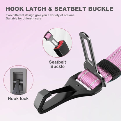 IOKHEIRA Dog Seat Belt 3-in-1 Car Harness for Dogs Adjustable Safety Seatbelt for Car Nylon
