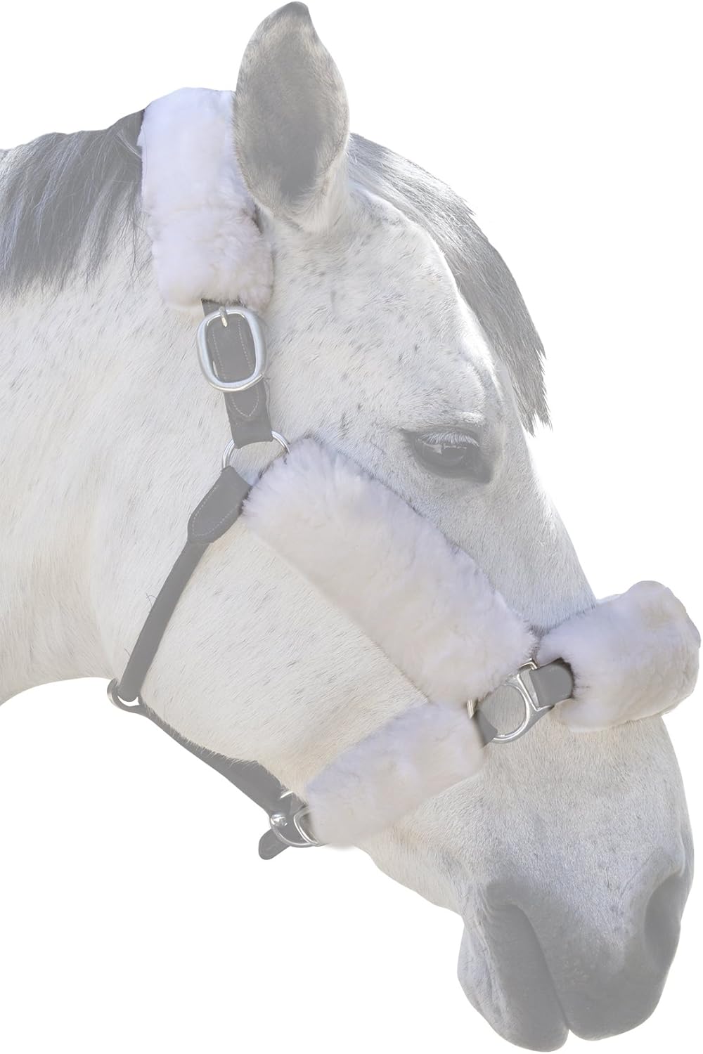 ECP Equine Comfort Products Merino Sheepskin Halter Fleece Set for Horses, 100% Natural Wool, Chafe