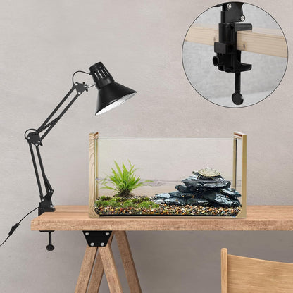 Reptile Heat lamp Reptile Light Fixture with Heat Lamp Stand,Height Range from 15.7inch to 74.3inch