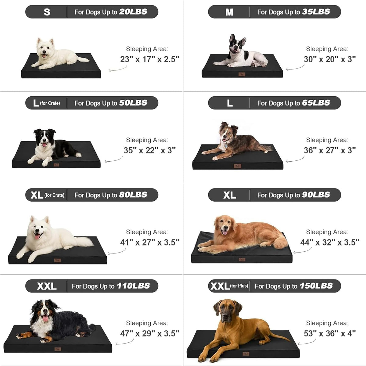 Orthopedic Dog Bed for Large Dogs, Big Waterproof Washable Dog Bed for Large Sized Dogs with Egg