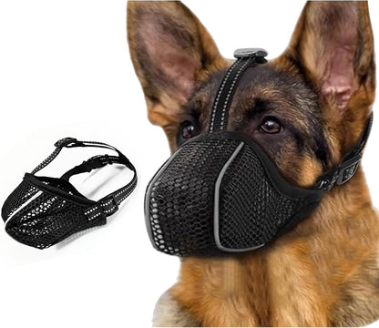 Dog Muzzle, Mesh Soft Muzzle for Small Medium Large Sized Dogs, Breathable Adjustable Puppy Muzzles