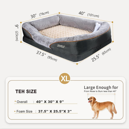 JOYELF XLarge Memory Foam Dog Bed, Orthopedic Dog Bed & Sofa with Removable Washable Cover and