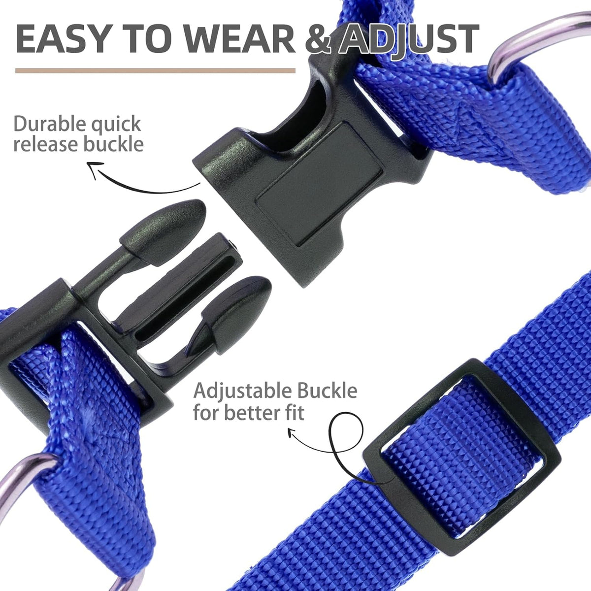 PUPTECK No Pull Dog Harness Soft Adjustable Basic Nylon Step in Puppy Vest Outdoor Walking with ID