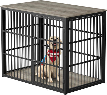 48'' XXL Dog Crate Furniture with 3 Doors, Wooden Crate End Table Heavy Duty Indoor Combination