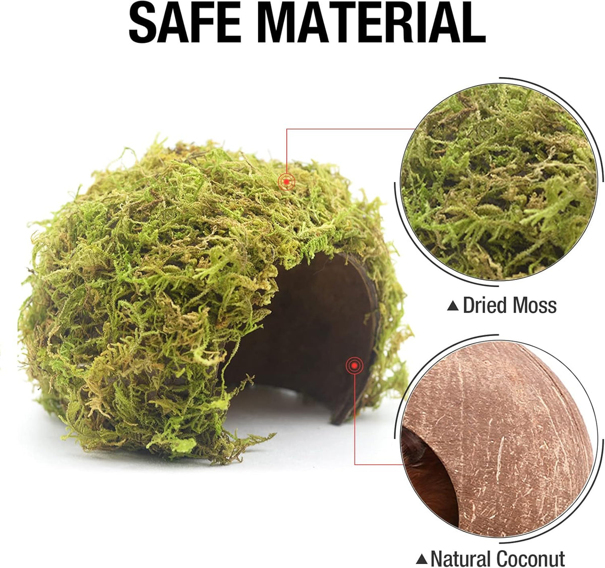 Hamster Hideaway/Hideout,Mossy Cave Hide,Hamster House/Hides,Hamster Cage Accessories for Gguinea