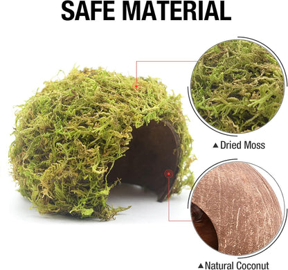 Hamster Hideaway/Hideout,Mossy Cave Hide,Hamster House/Hides,Hamster Cage Accessories for Gguinea