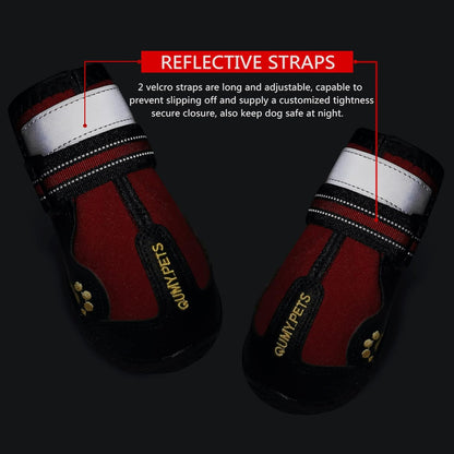 QUMY Dog Shoes for Large Dogs, Medium Dog Boots & Paw Protectors for Winter Snowy Day, Summer Hot