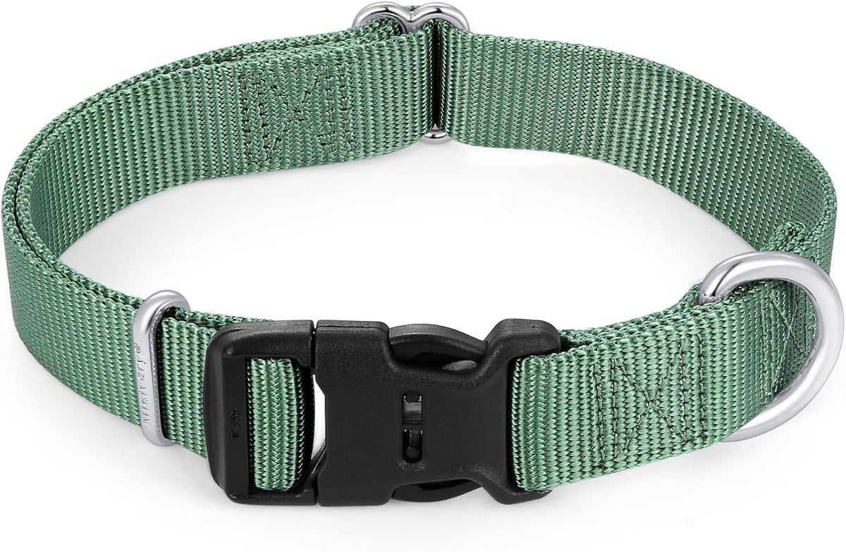 Mikivery Nylon Dog Collar with Quick Release Buckle Soft Adjustable Sturdy for Small Medium Large