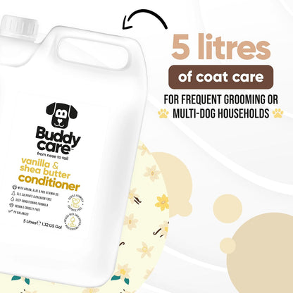 Vanilla & Shea Butter Dog Conditioner (169.07oz) Aloe Vera, Argan Oil & Pro Vitamin B5 to Detangle