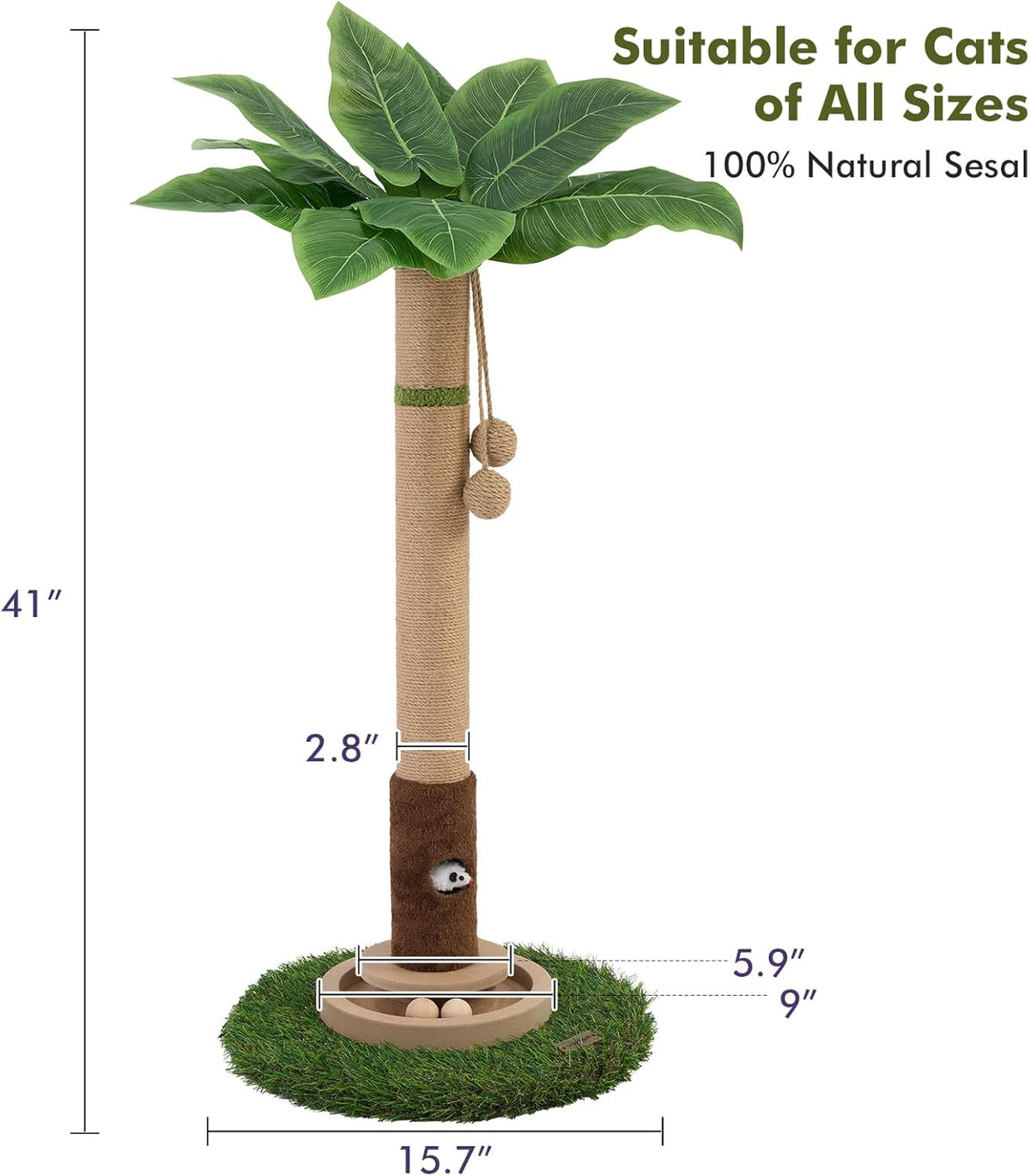 Cat Scratching Post 35'' Tall Cat Scratcher Tree Tower Scratching Posts for Indoor Cats with Cat