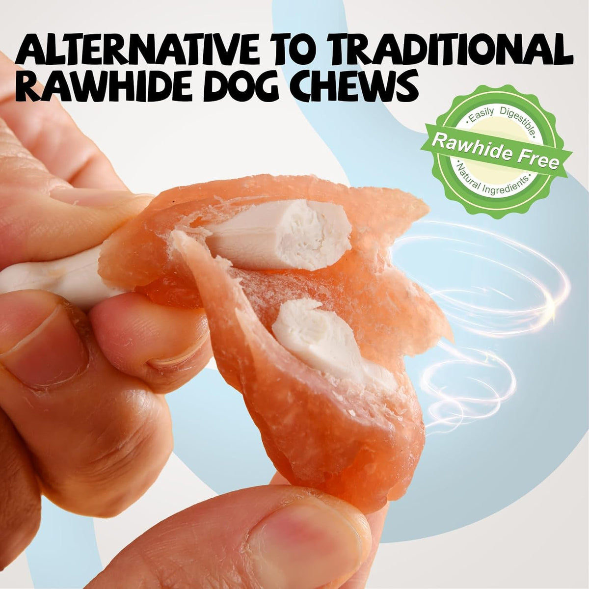 ASMPET Dog Treats Chews Rawhide Free Real Chicken Calcium Bone Snacks, Teeth Clean Breath Fresh Dog