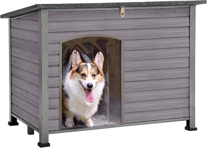 GUTINNEEN Chew Proof Dog House with Metal Iron Frame Outdoor Dog Kennel for Small Medium Large
